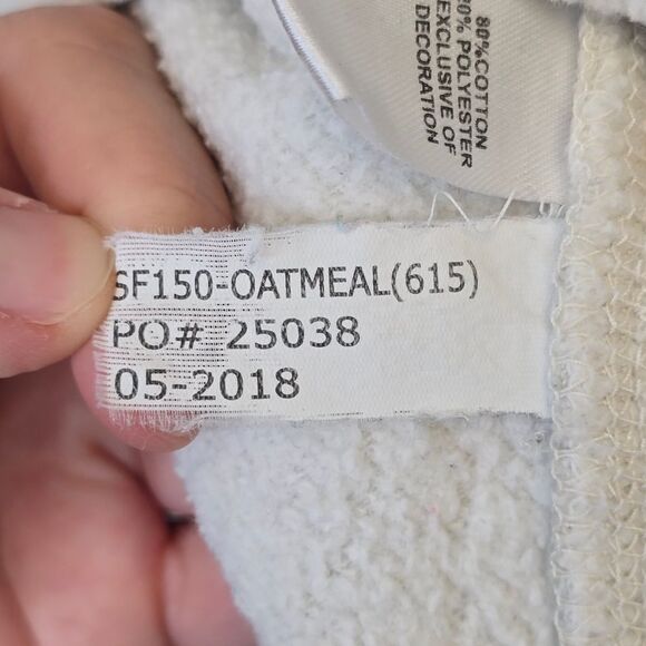 League Women's L Avalon Oatmeal Grey Crewneck Pullover Long Sleeve Sweater - Picture 10 of 14